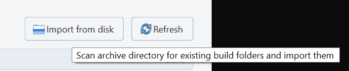 Import builds from disk
