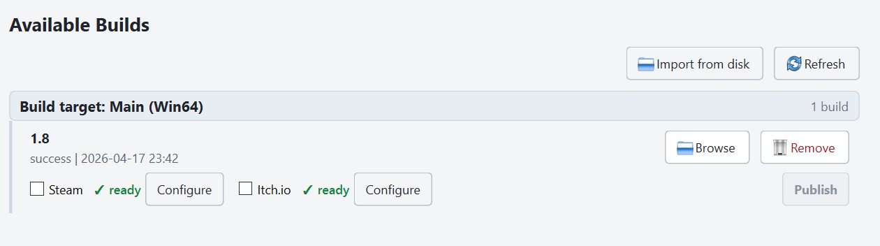Managing builds overview