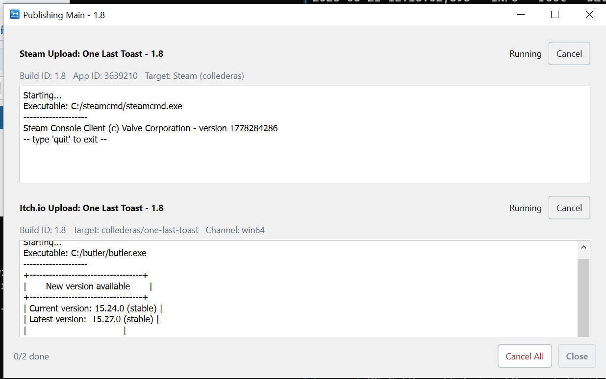 Publish Dialog